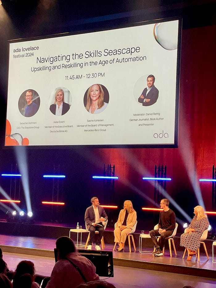 Panel discussion 'Navigating the Skills Seascape: Upskilling and Reskilling in the Age of Automation' at the Ada Lovelace festival 2025